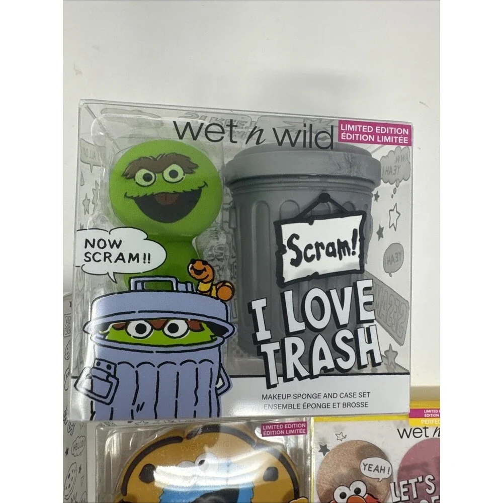 Sesame Street Wet N Wild Makeup Set Bundle - Blush, Highlighter, Sponge, Mirror